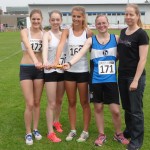 4x100m Staffel w. Jugend Staffelmeeting Schott Mz, 05-2014