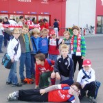 F1-Fußballer Einlauf-Kids bei Mainz 05, 10-2014
