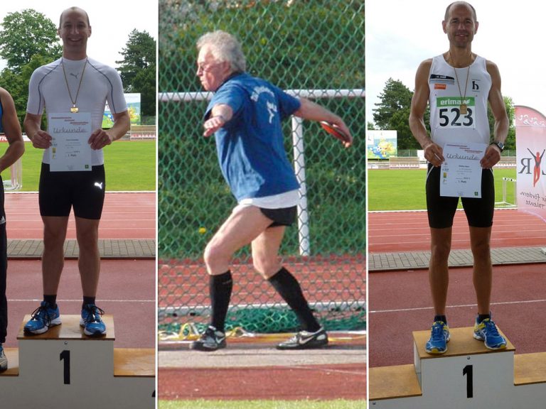 7x Gold und 1x Silber für drei Heidesheimer Seniorenleichtathleten
