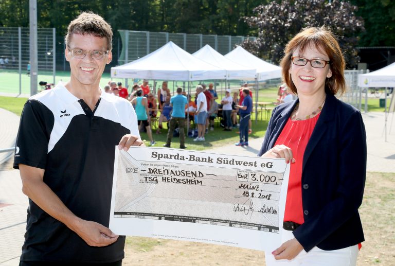 Sparda-Gewinnsparverein unterstützt TSG 1848 Heidesheim mit 3.000 Euro Spende