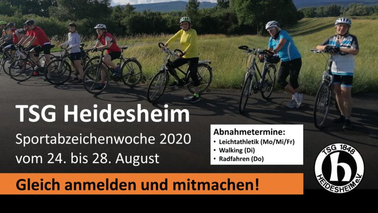 TSG-Sportabzeichenwoche vom 24. bis 28. August