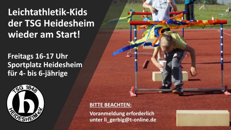 Leichtathletik-Training für Kinder und Schüler startet wieder!